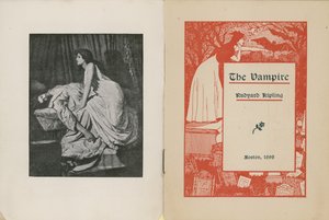 Frontespizio e pagina del titolo per Il Vampiro di Rudyard Kipling da Edward Burne Jones